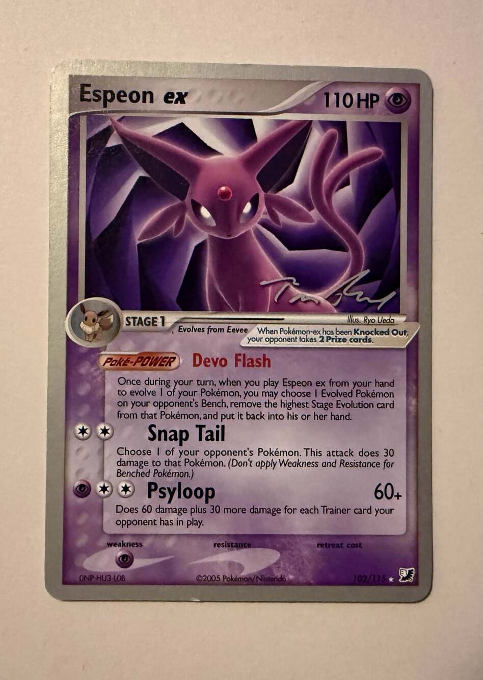 Pokemon Espeon ex 102/115 World Championships 2007 Trading Card